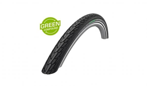 SCHWALBE Road Cruiser outer tire, wire bead, 700 × 40 (42-622), black/black skin with reflex, HS484, Green compound, 50 EPI SCHWALBE Road Cruiser outer tire, wire bead, 700 × 40 (42-622), black/black skin with reflex, HS484, Green compound, 50 EPI